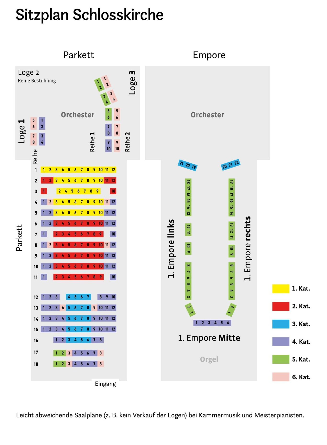 Sitzplan Schlosskirche